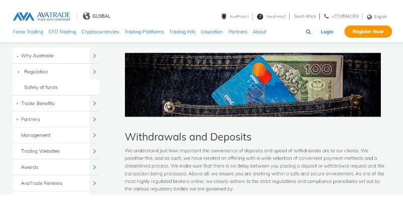 AvaTrade Withdrawals & Deposits