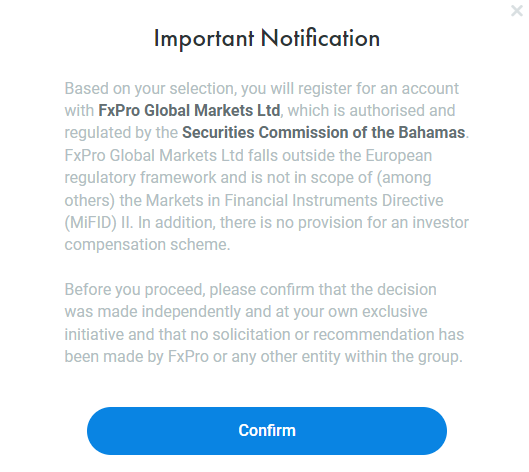FxPro Sign Up
