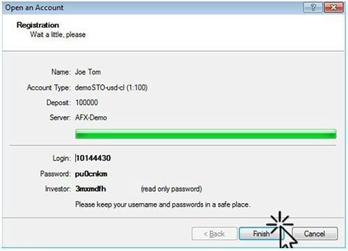 Bild 9: MT4 Account Login Credentials (kontoinformation och lösenord)
