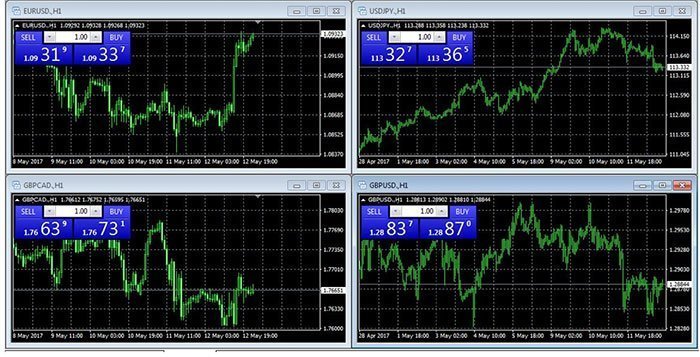 Bild 12: MT4 Initial Chart (Första diagramen)
