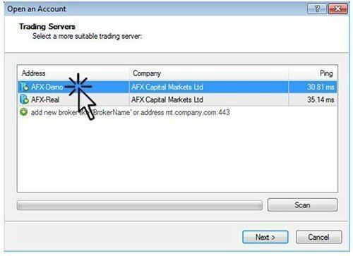 Bild 6: MT4 Trading Servers